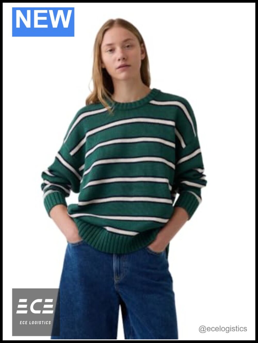 Oversized Boyfriend Crewneck Sweater Pullover Ribbed Knit